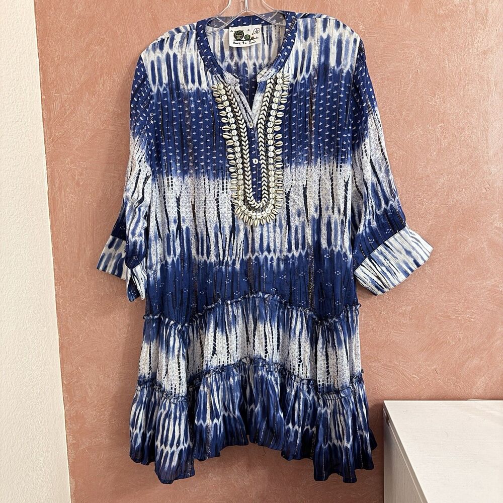 peace love tunic dress Large Tie Dye